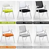 White frame folding chair with wheels and backrest, color available.