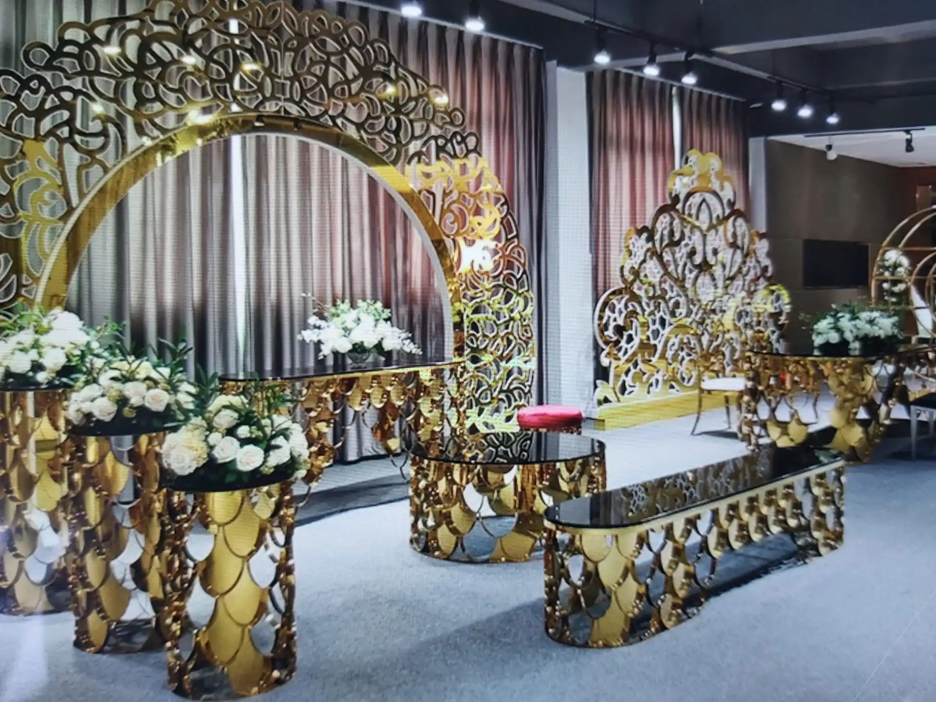 Modern New Design Throne Wedding Chairs Events For Couple Stainless