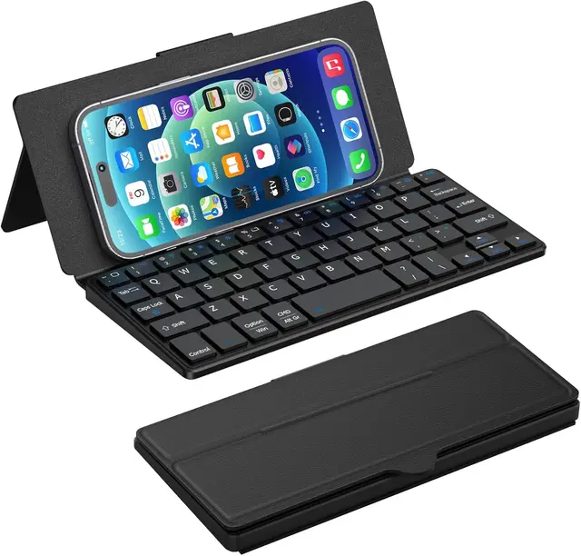 Portable Dual Device Wireless Keyboard Mini Keypad Slim Stand Holder for Android IOS for Windows for Samsung for Galaxy Z Fold