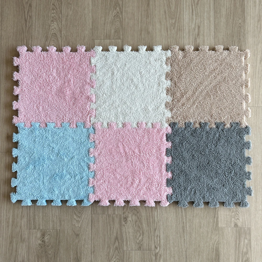 Custom High Quality 30x30cm Soft Plush Kids Playing Mat Soft Puzzle