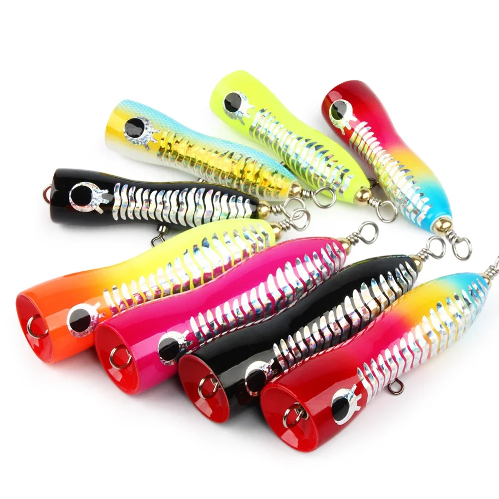Spinpoller Angeln Kder 8 cm 10 cm hlzerner Popper schwimmend  handgefertigt Trolling Fischen harte Kder Holzkder Salzwasser knstliche  Kder