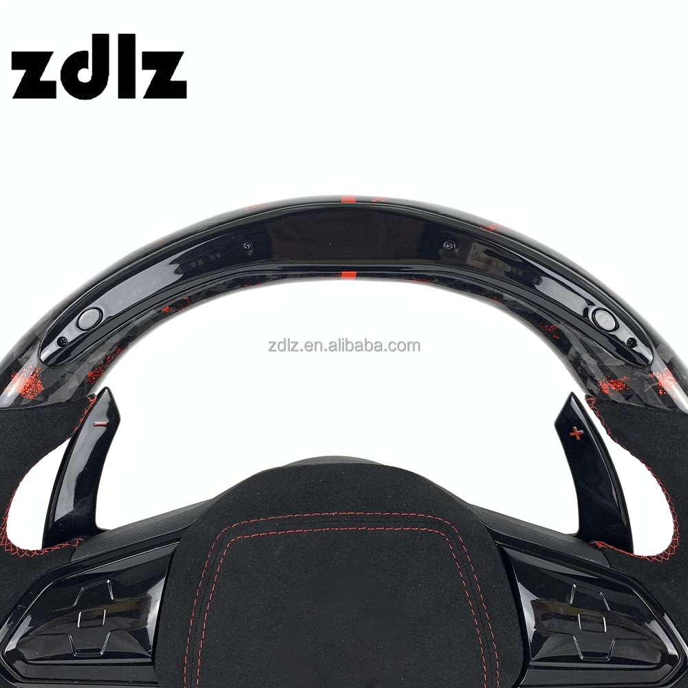 2019 2020 2021 2022 2023 for Volkswagen VW Golf MK8 Golf 8 Customized LED Forged Carbon Fiber Steering Wheel with Shift Paddle