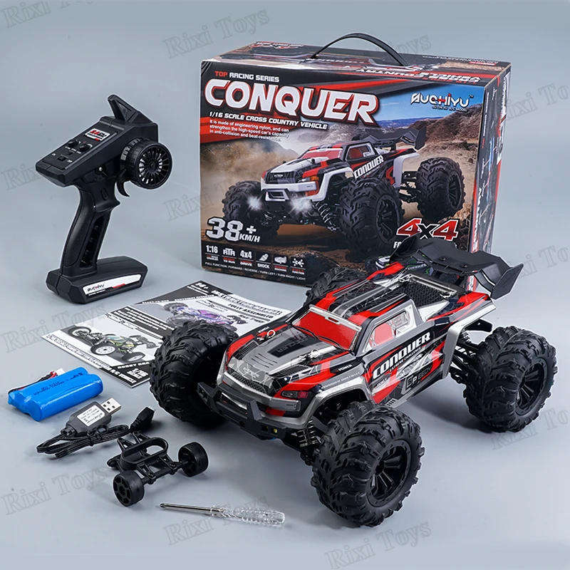 50km/h Fast RC Car Truck with LED Headlights for Kids