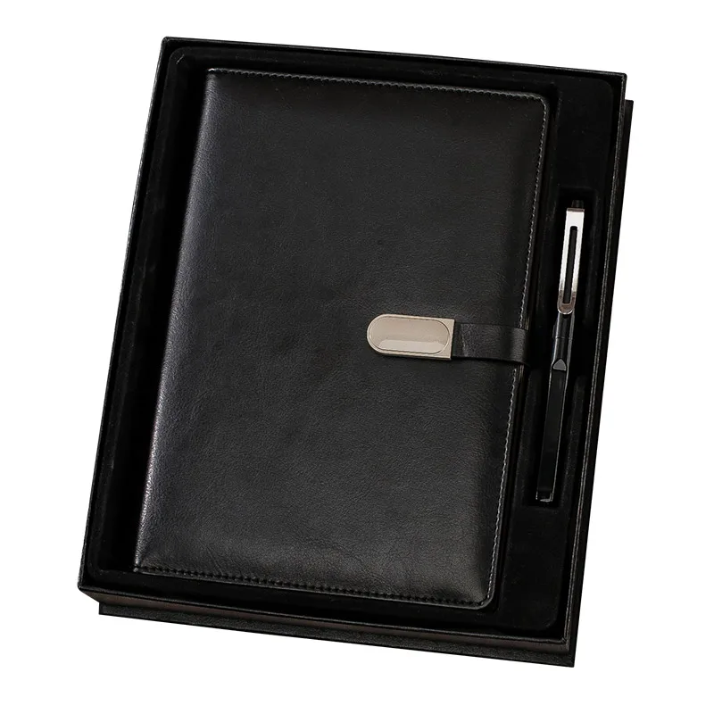 Customized A5 Loose Leaf Notebook Small Return Gifts Leather Diary with Pen Gift Set