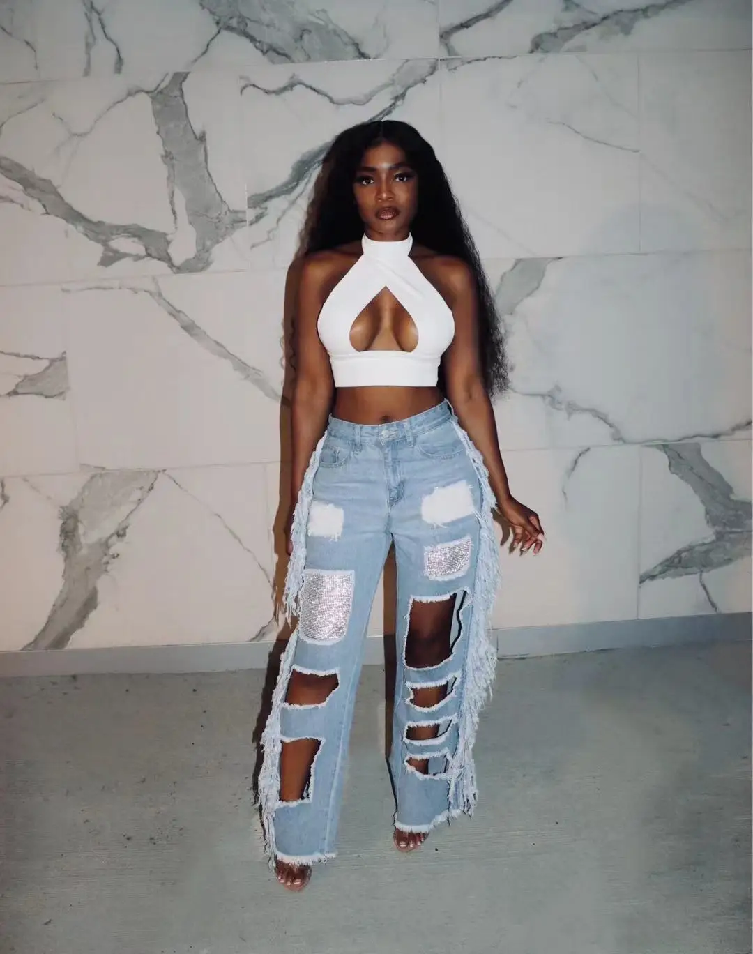 Fashion Tassel Trousers Jeans 
