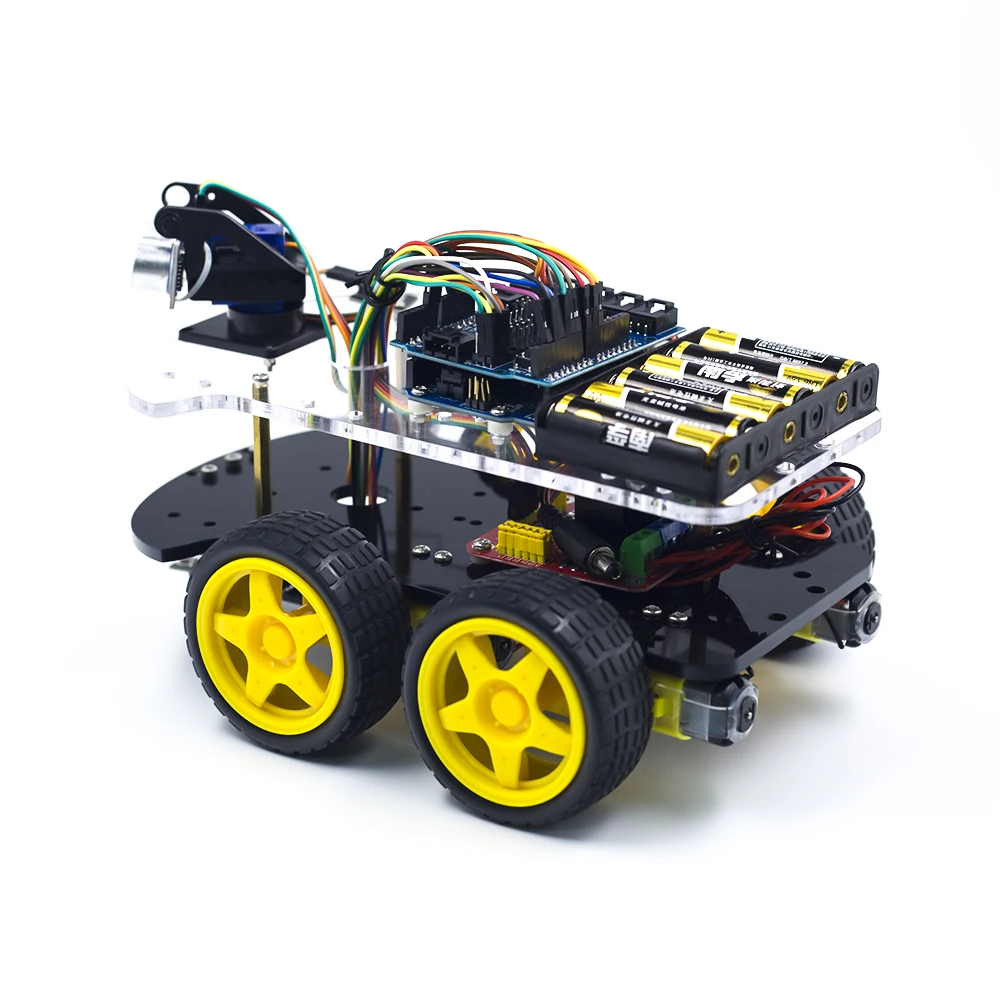 Robot Car Kit Multi-Functional 4WD Robot Car Chassis Kits Point Robot ...