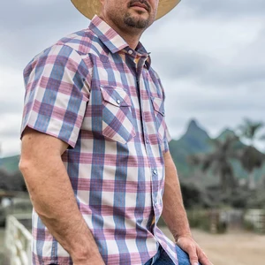 Fashion Country Clothes High Quality Pearl Snap Big Western Fringed Retro Workwear Classic Male Workshirt Cowboy Shirt