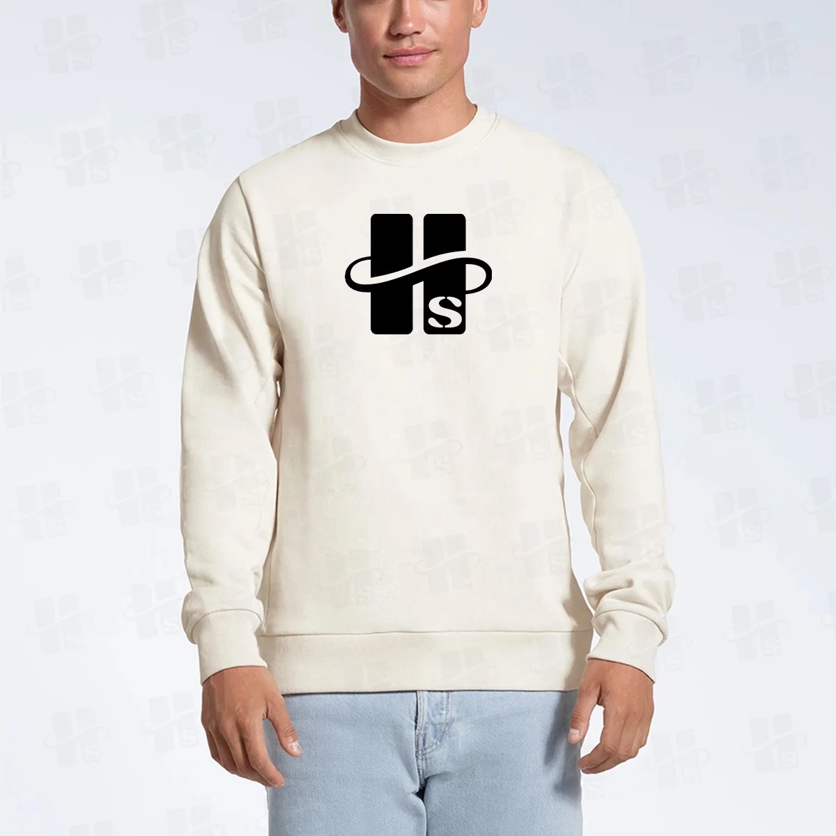 JL121B High Quality Cotton Unisex Oversize Sweatshirt Crew Neck Puff Print Embroidered Women Crewneck Men’s Sweatshirt