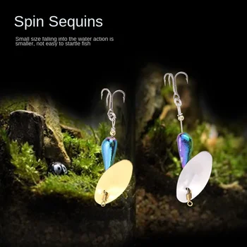 Espressif Copper Composite Spinning Three-Prong Hook Sequin Micro Lure Long-Distance Casting Eccentric Weight Rotating Mandarin – Hooks – view 3
