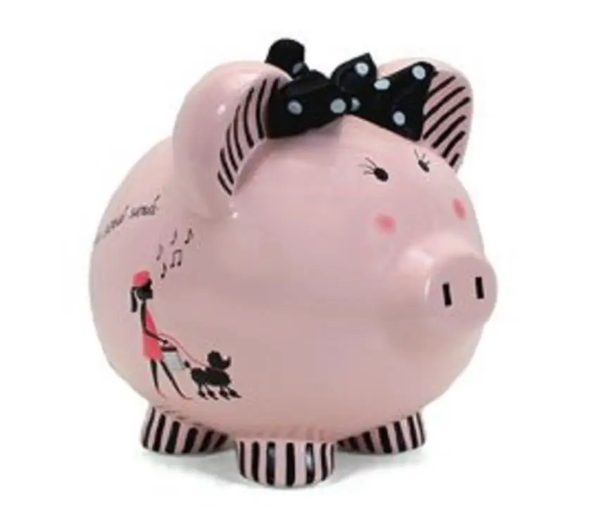 Ceramic Miss Madeleine Money Piggy Bank for Kids