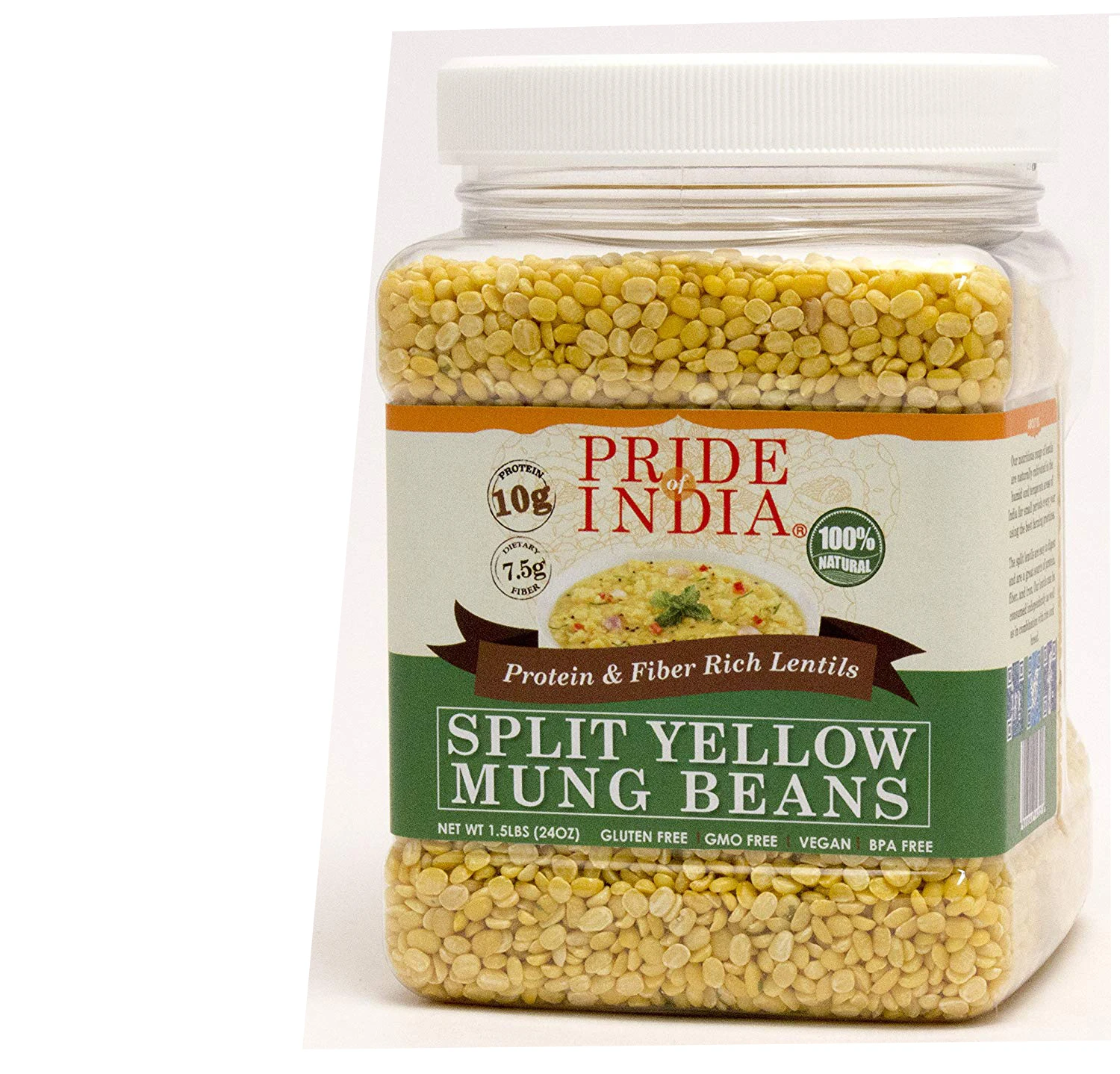 Split Yellow Mung Beans  (1.5 Lb, 680 gms)