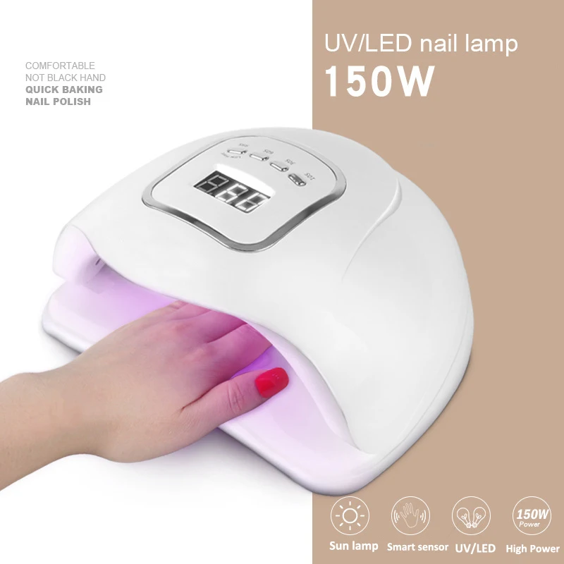 2021 New Quick-drying 150W Dryer Gel nail art lamp UV smart nail finger tool phototherapy machine LED Lamp
