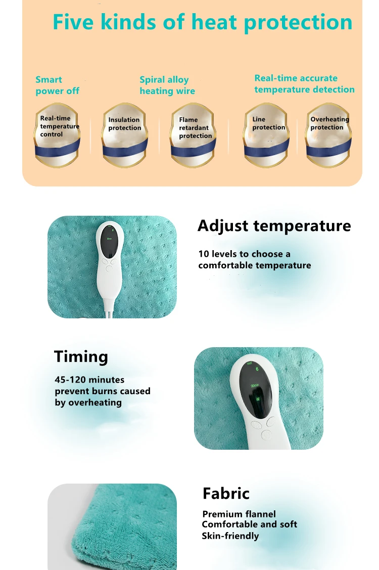 Safe Operate Electric Blanket Temperature Control Bedplate Household