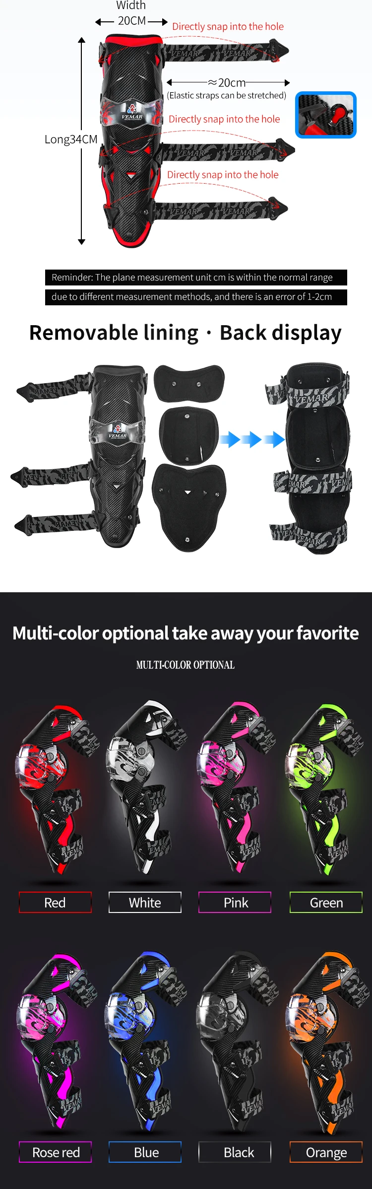 Vemar Riding Protective Gear Knee Pads And Elbow Pads Motorcycle Off