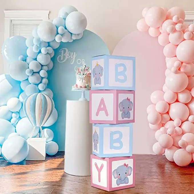 Elephant Baby Shower Boxes Elegant Gender Reveal Decor