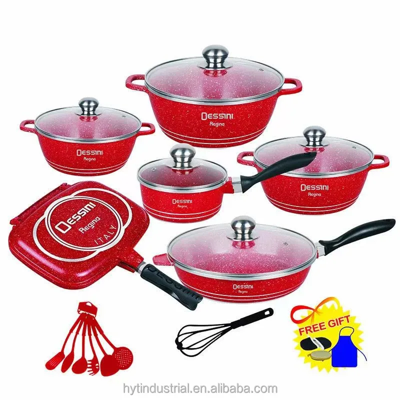 Die Cast Aluminum Nonstick Cookware Sets With Glass Lid Fry Pans Set