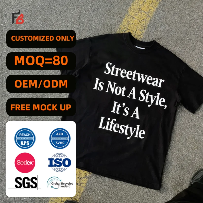 Manufacturer Custom 100% Cotton Dtg Screen Print Eco-Friendly Quick Dry Oversized Streetwear Cropped T Shirt Men