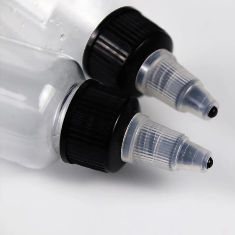HOT 30ml 60ml 100ml 120ml PET Empty Tattoo Ink Twist Cap Bottle Plastic Pigment Dropper Bottle Oil Dispensing Containers