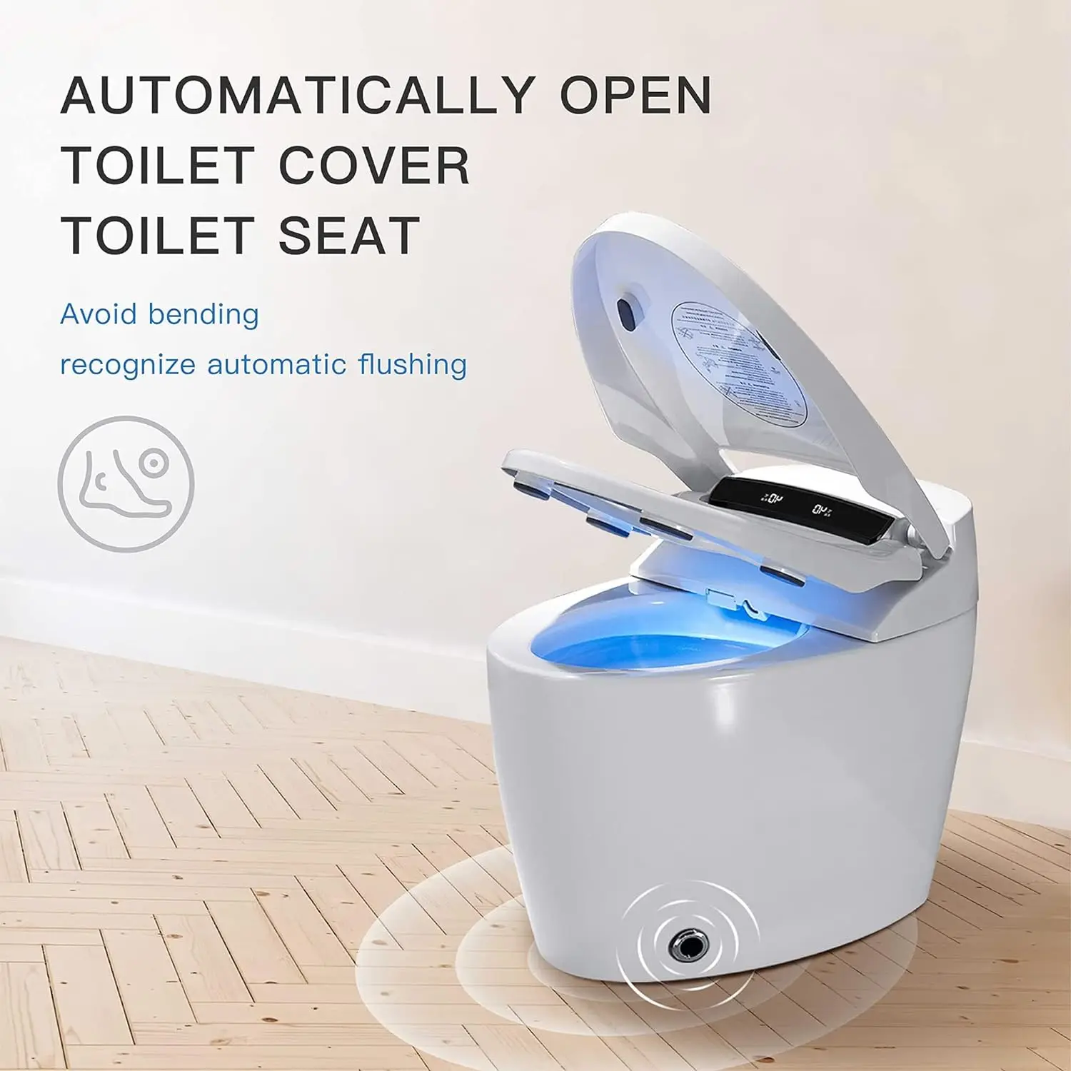 Economic Modern Automatic Foot Sensor Flush Luxury Intelligent Toilet Remote Control Water Closet Wc One Piece Smart Toilet