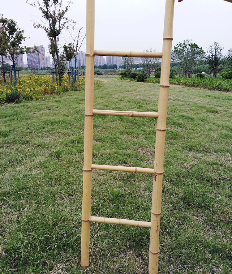 Custom Size Bamboo Loft Ladder Antique Decorative Brown Bamboo Climbs Ladder