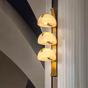 Designer Nordic Luxury Spanish Marble Wall Contemporary Villa Atmosphere Lighting Touch Control Copper for Living Dining Bedroom