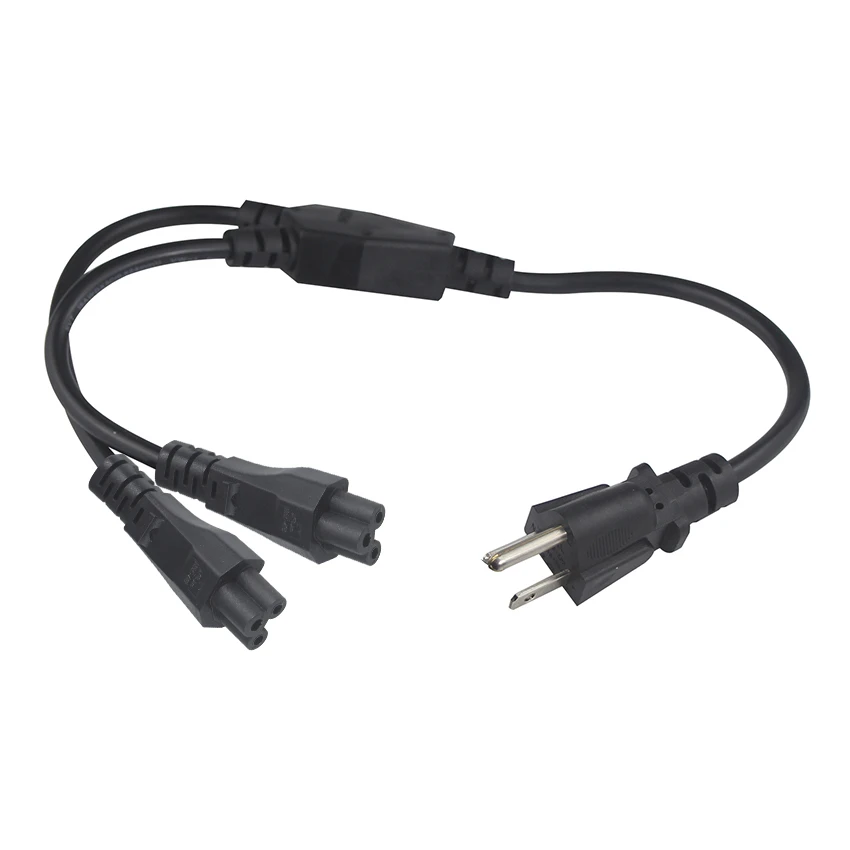 C5 Splitter USA Extension Ac Power Cable C5 2 in 1 Plug Connector C5 Y Spliter Power Cord