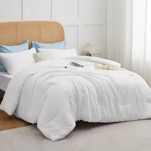 Luxury 100% Cotton Duvet Cover Sets for King & Queen Size Beds Breathable Stitched Plain Cover Sheets for Bedroom Decor