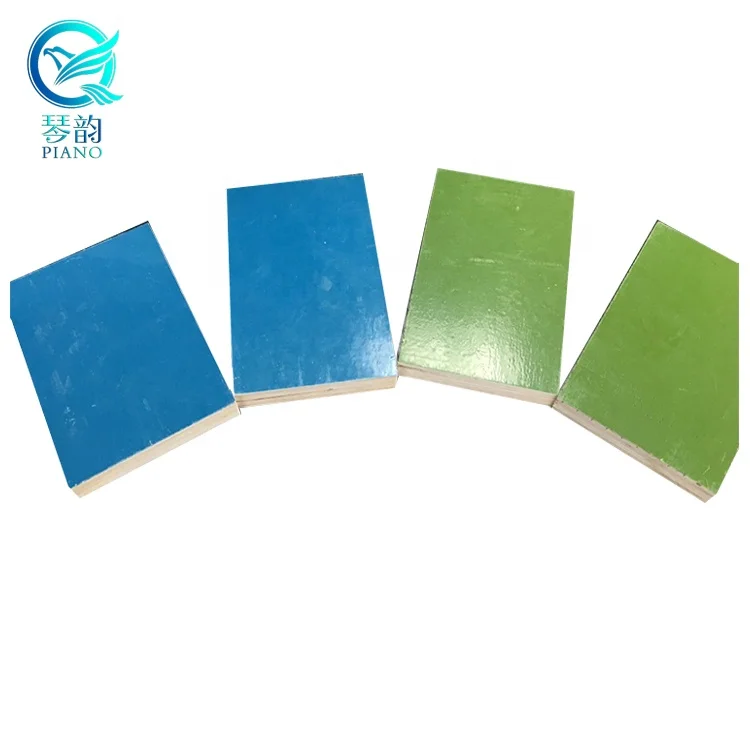 18mm 4x8 Green Yellow Blue Colour pp Plastic Laminated Film Faced Plywood Sheet for Construction / En314-2 Standard