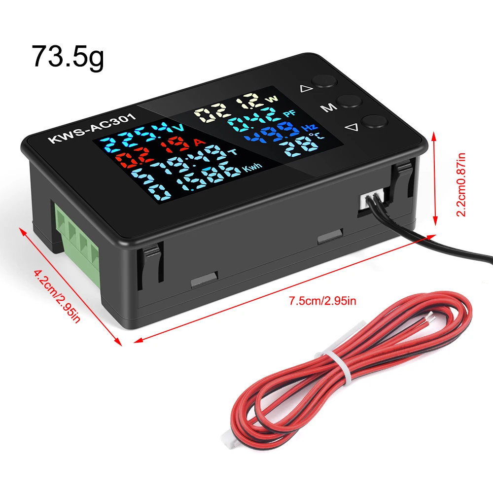 KETOTEK Contatore di Energia Monofase AC40-300V 100A, Contatore