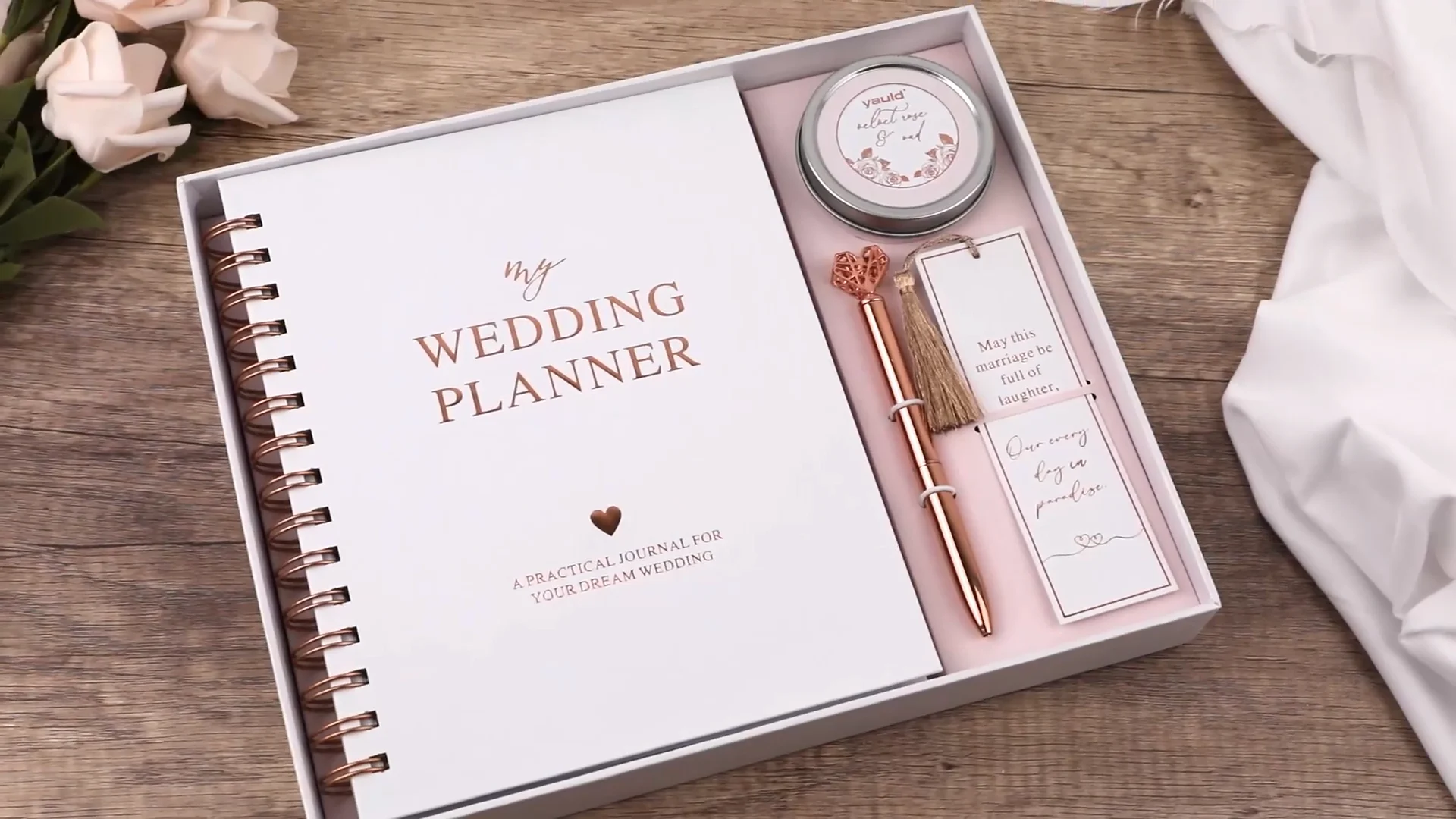 Wholesale Custom Printing White Hardcover A5 Spiral Journal Notebooks Wedding Planner Books With