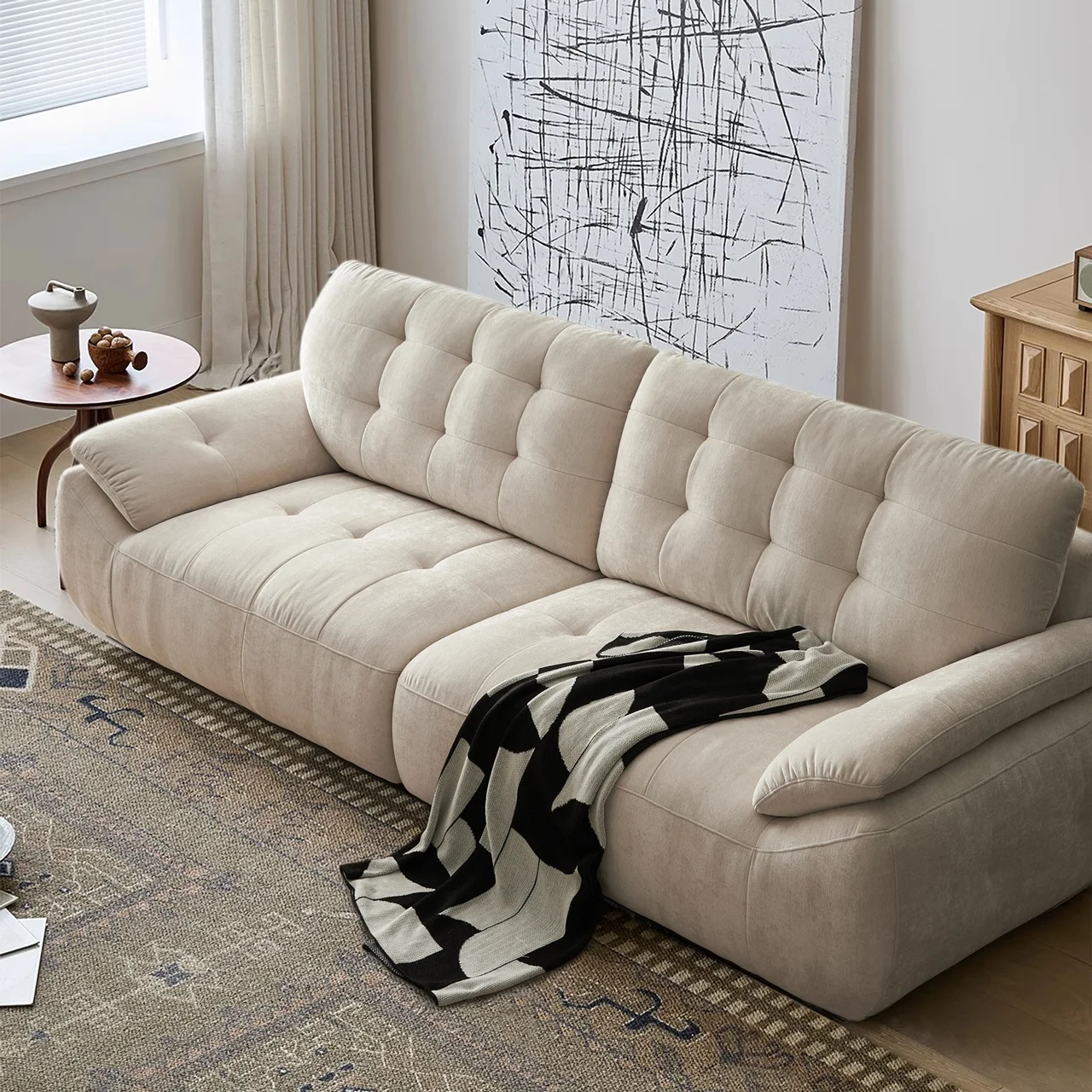 Zayshine Nordic Modern Luxury Velvet Fabric 3-seater Modular