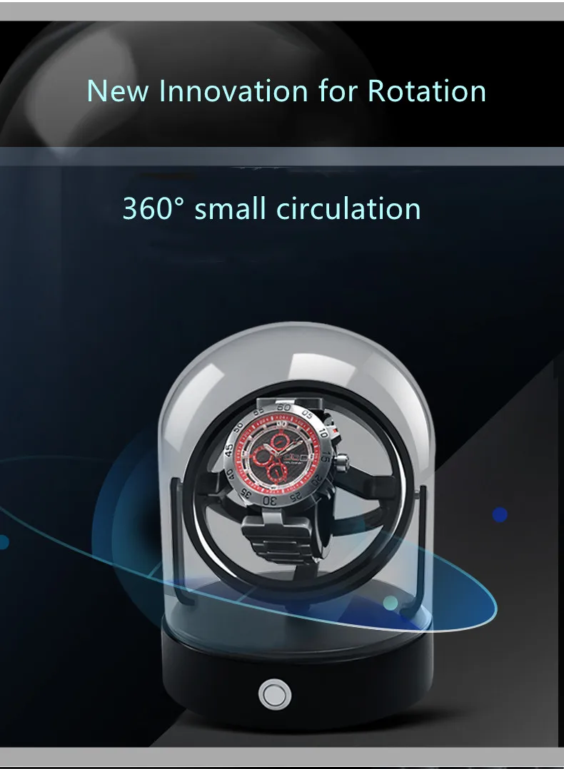 Luxury High Quality Molle Automatic Watch Winder Safe Metal Gyro Dome