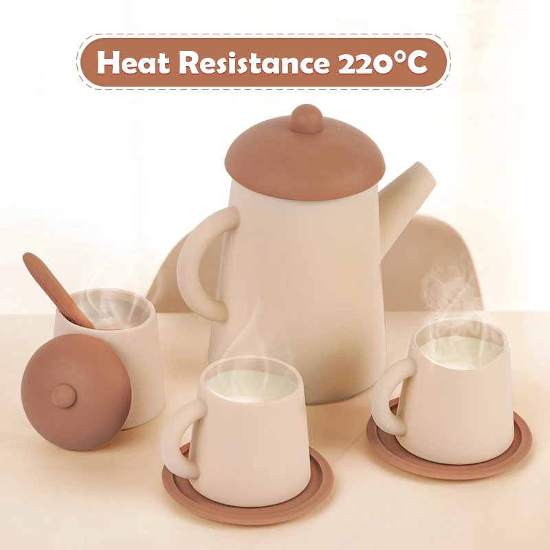 Оптовая продажа с завода, силиконовая чайная чашка без бисфенола А, кухонные наборы, игрушки для пищевых продуктов, Детские кухонные игрушки для детей