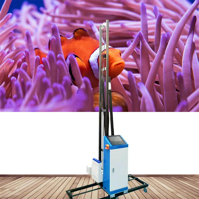 Automatic 3D 5D Effect Vertical Mural Wall Inkjet Printer Direct to Painting Glass Ceramic Tile Indoor Outdoor Printing Machine