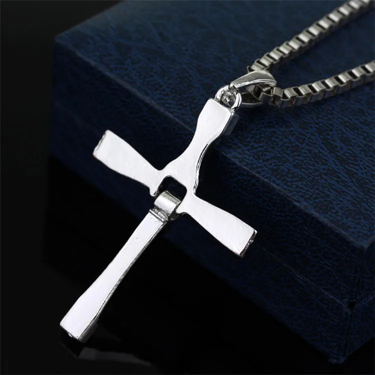 Iconic Fast & Furious Cross Necklace, Silver