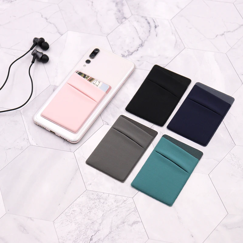 credit card sleeves for cell phone Leather Phone Wallet Stick On Credit Card Holder Cell Phone Minimalist  Wallet