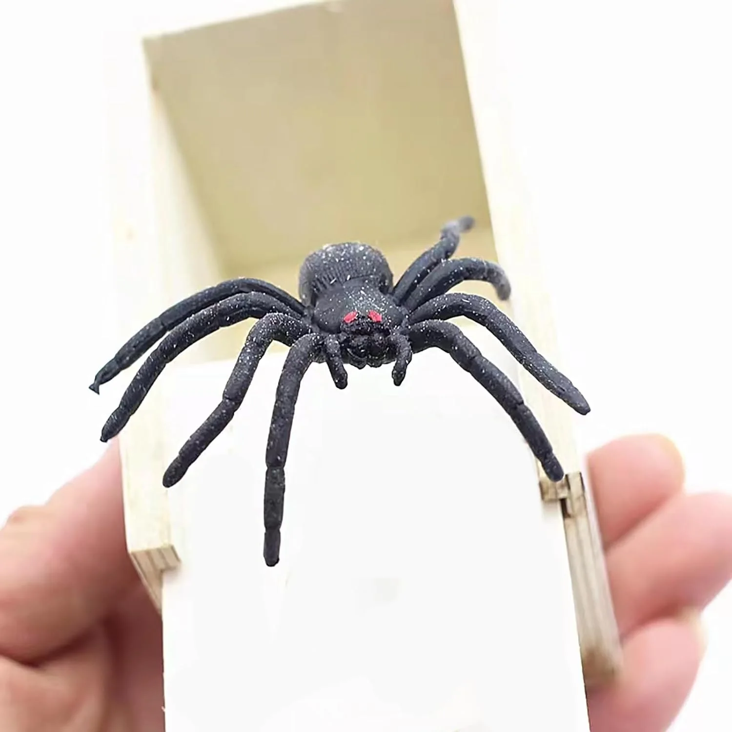 JIASHA – 2 Cajas Sorpresa De Araña De Madera, Juguete Bromista Que Salta Al Abrir, Ideal Para Halloween Y Fiestas