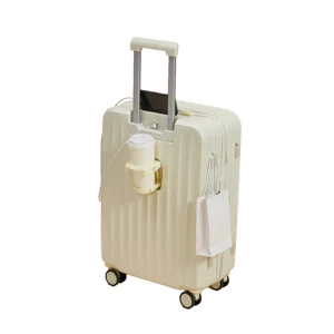 18-Inch Portable Carry-on Suitcase with Front Opening Waterproof ABS Hard Shell OEM ODM Pure Color and Pretty Design
