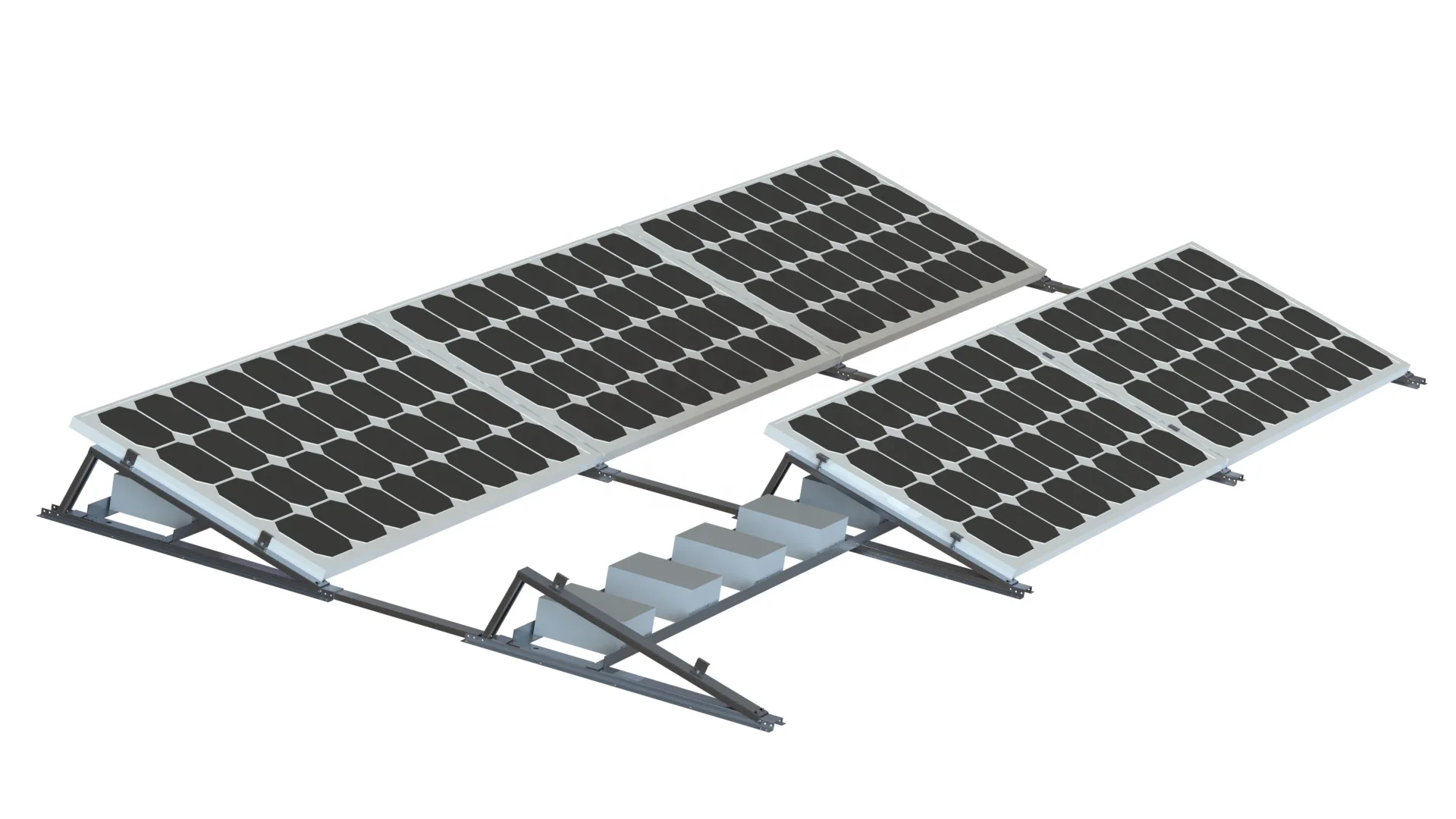 Aluminum Ballast Flat Rooftop Panel Frame Solar Panel Triangle Mounting ...