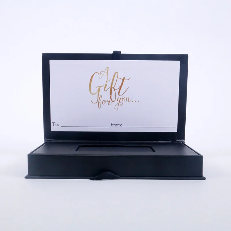 Luxury Black Gold Foil Embossed Logo Flip Rigid Gift Box Customized ...