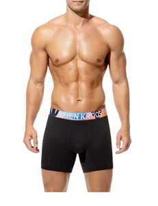 Customized logo Gradient Color Waistband Men's Nylon Ice Silk Men Boxer Brief Shorts Comfort Custom Underwear Men's Boxer Briefs