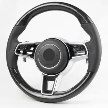 For Porsche 911 718 991 Cayenne Panamera Mancan Carbon Fiber Steering Wheel Leather Custom Led Old To New Upgrade