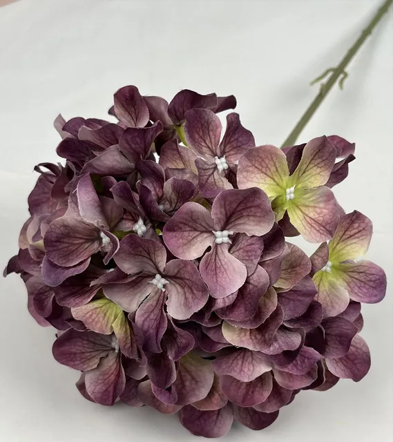 Single Stem White Hydrangea Artificial Flower 3d Printed Faux Silk Flower Hydrangea Bouquet For Wedding Decorations