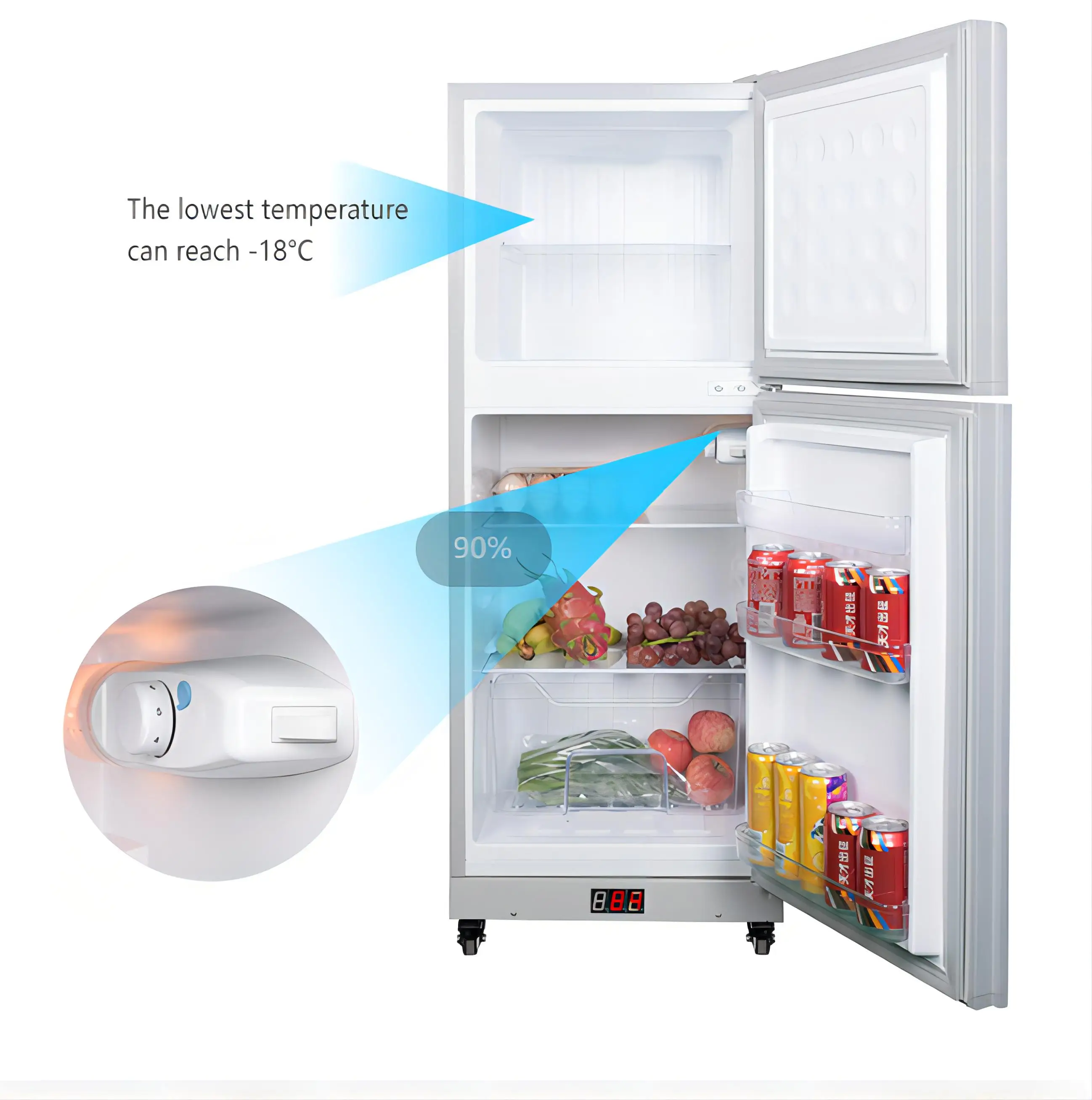 24v all in one太阳能冰箱内置锂电池直流太阳能冰柜充电式太阳能冰箱