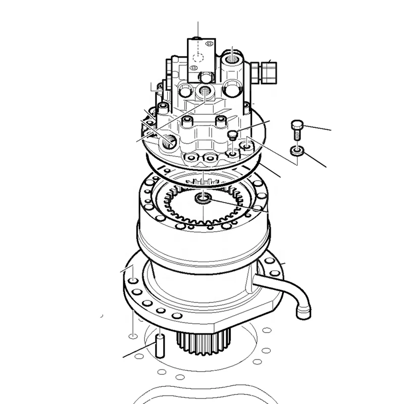 21W-26-R8000 708-7S-00260 708-7S-01212 Swing Motor for Komatsu