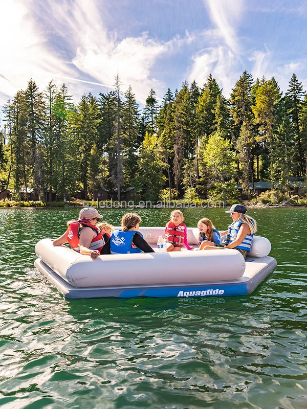 Inflatable Air Mat,Inflatable Floating Island Pool Float Water Bar Lazy