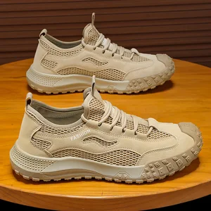 Summer Men's Breathable Mesh Hollow Sneakers Non-slip Wear-Resistant Casual Shoe Work Safety Shoes