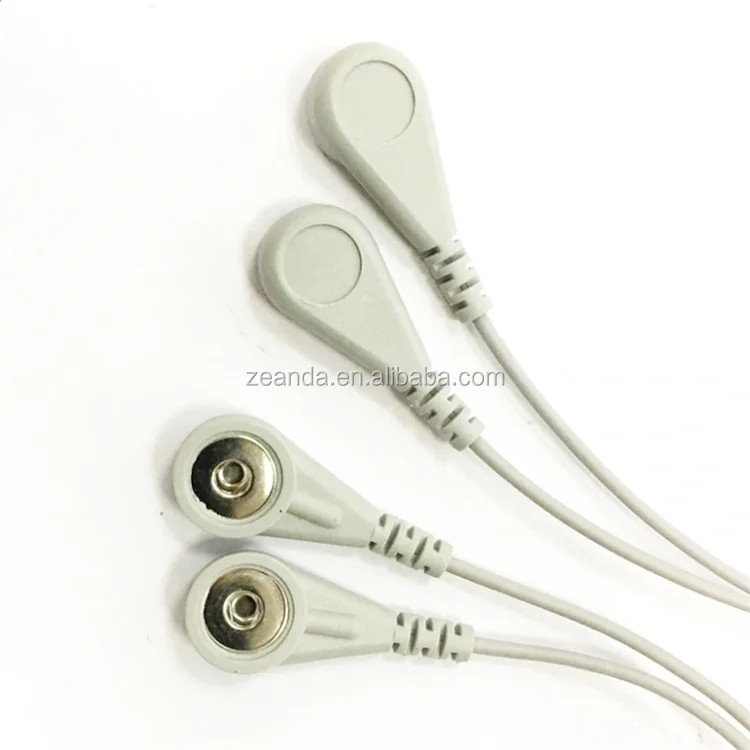 Hot Selling 2 Lead Ecg Cables 4.0mm Ecg Snap Cable Micro Usb Ecg Cable ...
