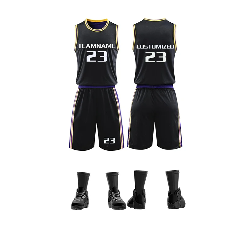 Custom Reversible Basketball Uniform For Men Quick Dry Sublimated Reversible Basketball Jersey