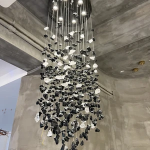 ECOJAS Crystal Stone Customized Chandelier for Villa Hotel Living Room Restaurant Modern Style Luxury Pendent Light